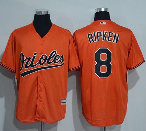 Orioles #8 Cal Ripken Orange New Cool Base Stitched MLB Jersey